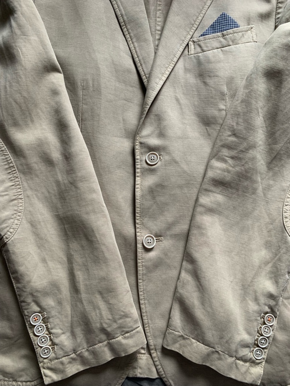 Brax Linen Cotton Blend Riva Tan Blazer Size 40R - Picture 3 of 9